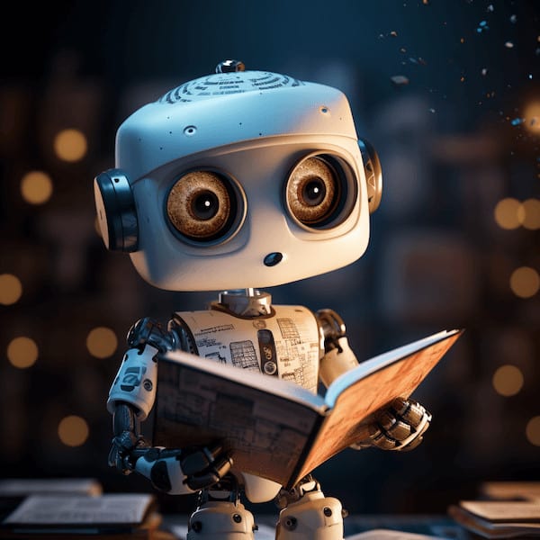 Cute Robot liest das Datenmanifest
